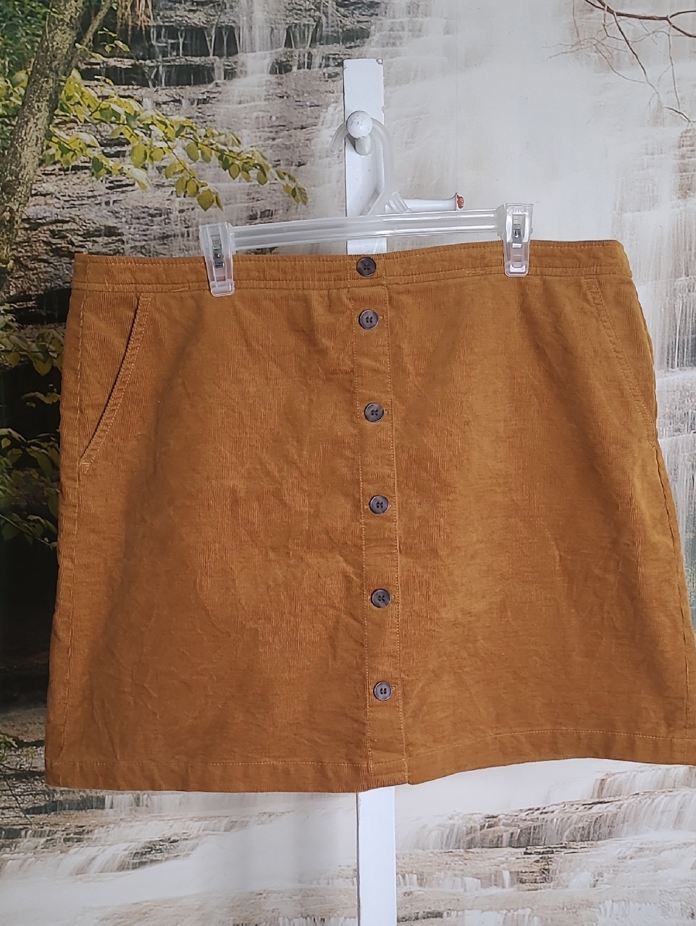 J. Crew Womens 18 Corduroy Mustard Brown Fall Mini Skirt with pockets